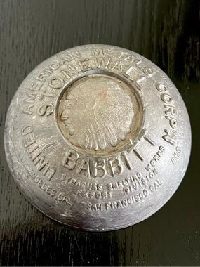 Antique Stonewall Babbitt advertising ingot with Native American Chief Heavy!